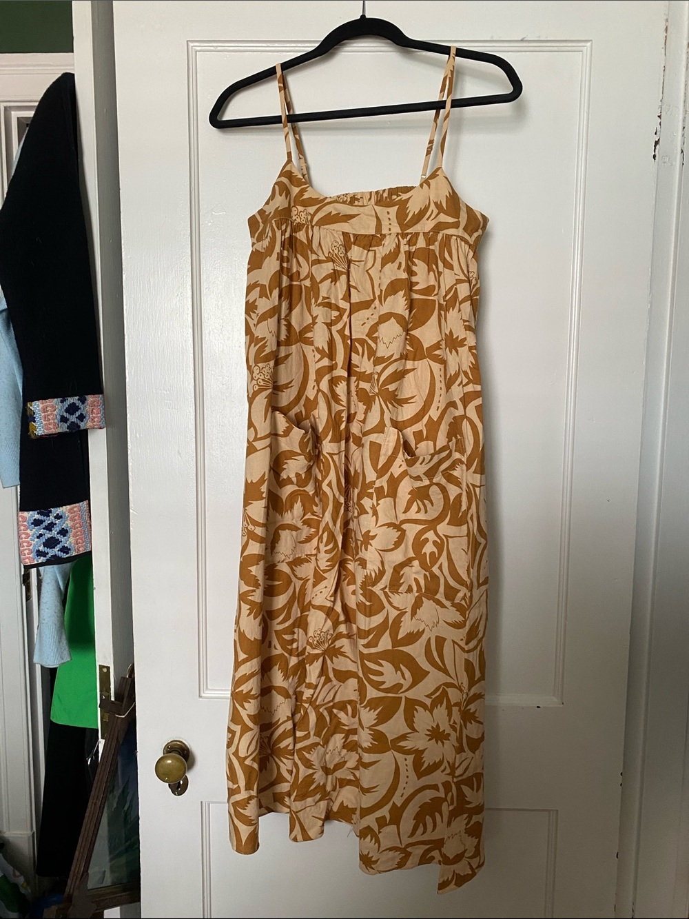 Madewell Mustard and Cream Floral Maxi Sundress